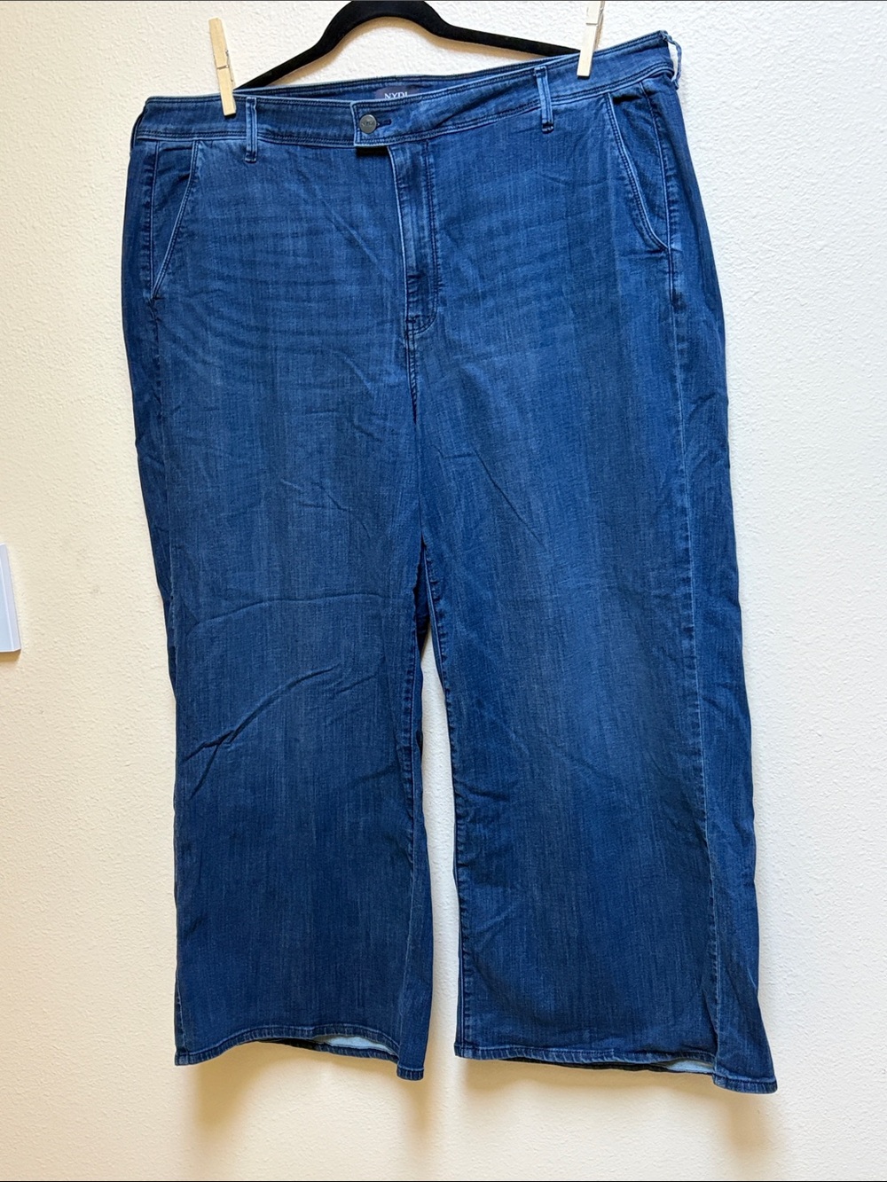 NYDJ Size 18W Mona Trouser Style Dark Blue Wide Leg Jeans